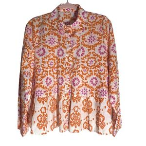 Ro's garden blouse Tiered 100% Cotton Blouse sz SM